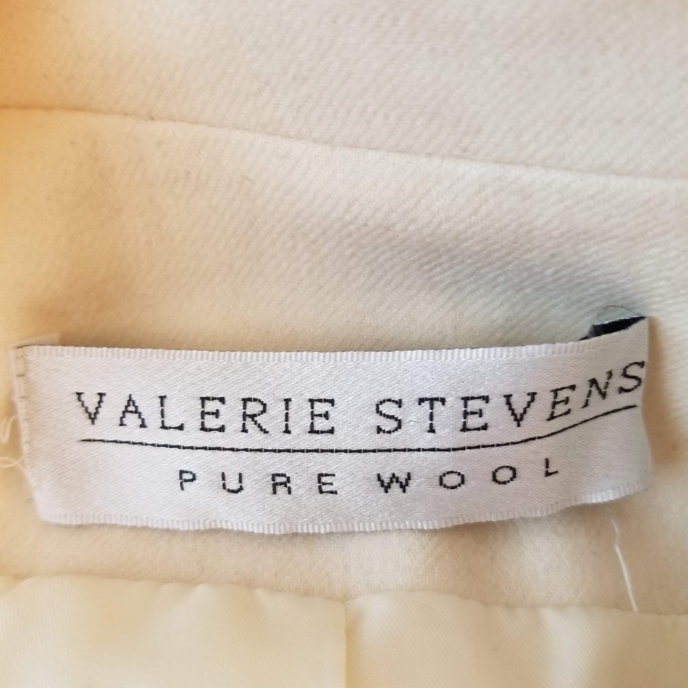 Vintage Valerie Stevens 100% Pure Wool Military Jacket Womens Size US 8. Cream - Picture 4 of 6